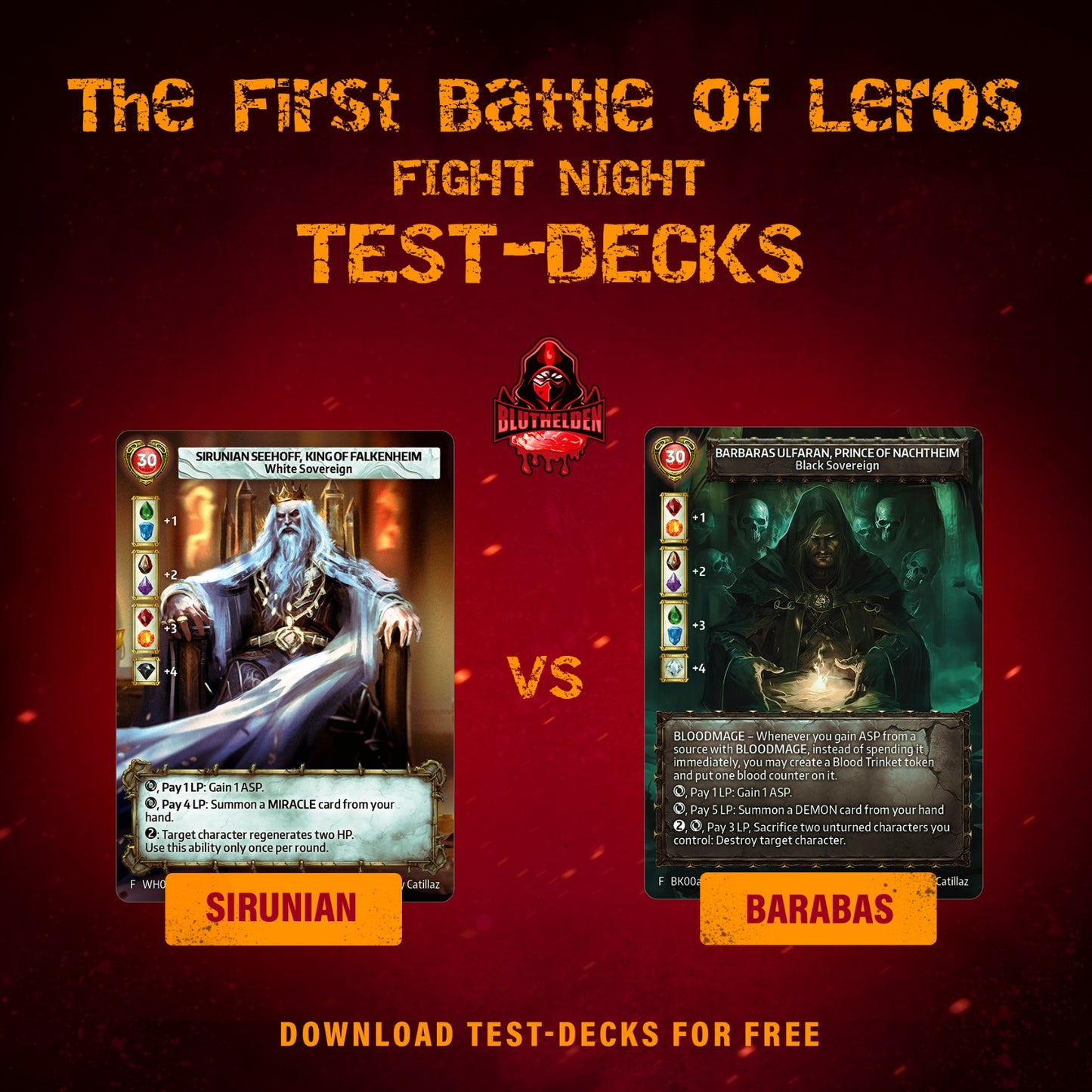 Blood Heroes TTCG - Test Deck Download Version 1.0